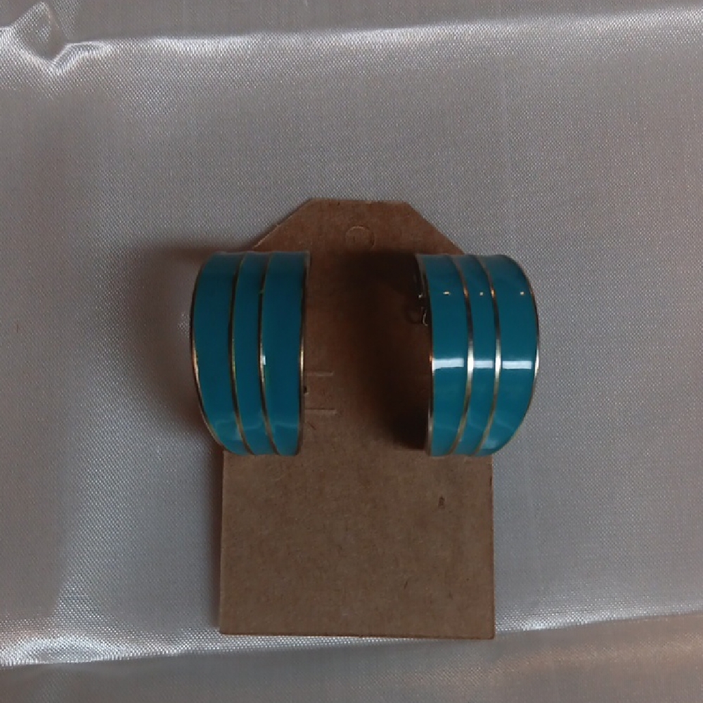 Turquoise Hoop Earrings Vintage